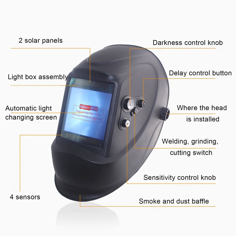 Large Viewing Screen Welding Helmet PP Adjustable Fully Protected Liquid