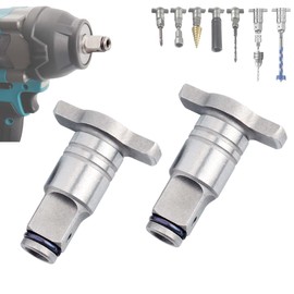 YAKAMOZ 2 Pack Electric Wrench Conversion Head - 1/4’’ Hex Shank & Magnetic 1/2’’ Square Shaft Conversion Head for Impact Wrench Drill Socket Screwdriver Bits