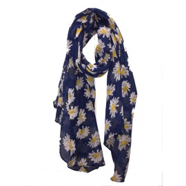 Pamper Yourself Now Navy Blue Daisy Scarf Lovely Soft Scarf