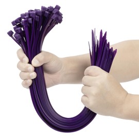 XINGO Purple 24 Inch Zip Ties Heavy Duty 100 Pack, 200 LBS Ultra Strong Plastic Wire Ties, Large Cable Ties Extra Long Tie Wraps, Indoor and Outdoor UV Resistant
