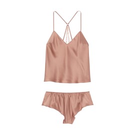 Victoria's Secret Fashion Show '24 Women's Stardust Chain Back Cami Set, Almond Beige, Small