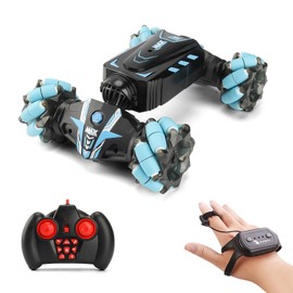 RC Stunt Car 4WD 2.4GHz Watch Gesture Sensor Control Deformable Car All-Terrain Auto-demo for Kids with Spray Light Music