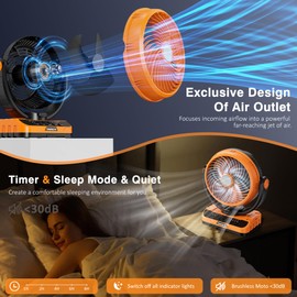 Rychi 40000mAh Battery Operated Fan with LED Lantern Timer USB-C Charging Rechargeable Fan Battery Powered Table Fan for Camping