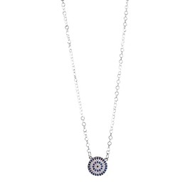 Generic Necklace for Women with Zircon Stone and Evil Eye Figure Stainless Steel, Stainless Steel, Zircon