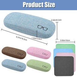 MingZhuInC Hard Portable Glasses Case, 4 Pieces with 4 Glasses Cleaning Cloth, Universal Size, 4 Colours