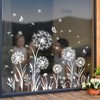 Tanlaby White Dandelion Window Clings Flowers Butterflies Static Window Stickers