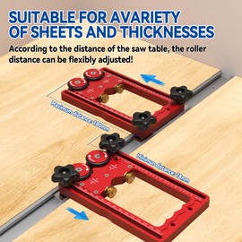 Double Wheel Bearing Stock Roller with Sliding Block, 160mm Rail Table Saw Jig Roller for Woodworking Stock Roller Guides Table Saw Feeder (1)