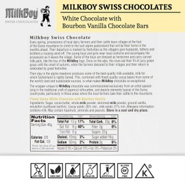 Milkboy Swiss White Chocolate Bars - Gourmet Bourbon Vanilla Chocolate Bars - Made with Pure Natural Vanilla - White Premium Chocolate Bar - Gluten Free - Non-GMO - Kosher - 3.5oz 5 Packs