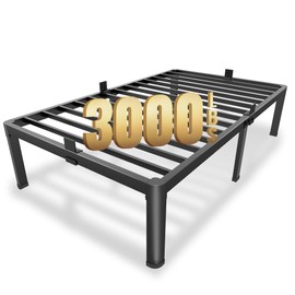 MAF 14 Inch Twin Metal Platform Bed Frame with Round Corner Legs, 3000 LBS Heavy Duty Steel Slats Support, Noise Free, No Box Spring Needed, Easy Assembly