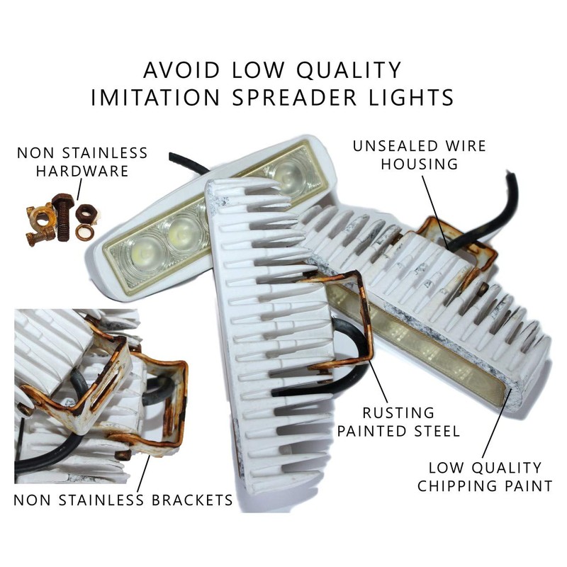 Wave One Marine Dual Color LED Boat Spreader Light Deck