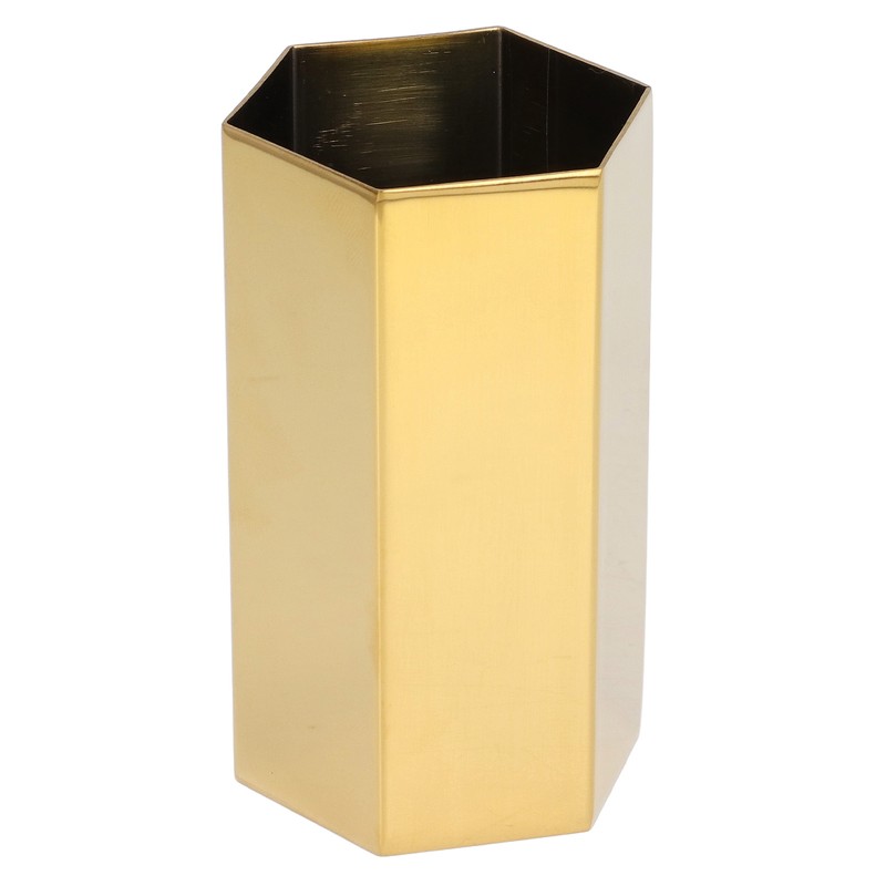 Pen Holder Hex Stainless Steel Gold Electroplating Durable Glossy Corrosion