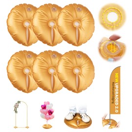 2 Pcs Golden Water Bag Weights for backdrop stand, Upgraded 5-Layer Thickened 50kg Pressure-Tested Openable Water Fillable Base for Metal Arch Frame Base, Perfect for Wedding Birthday Party Decor