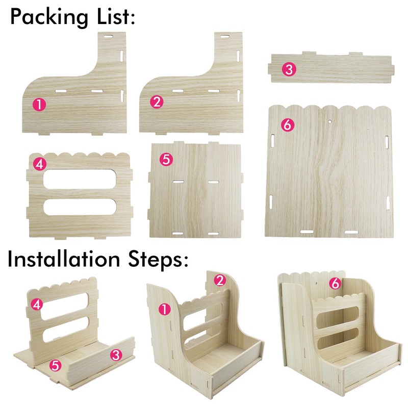 Amonk Wood Guinea Pig Hay Feeder for Cage 7x7x8in Including