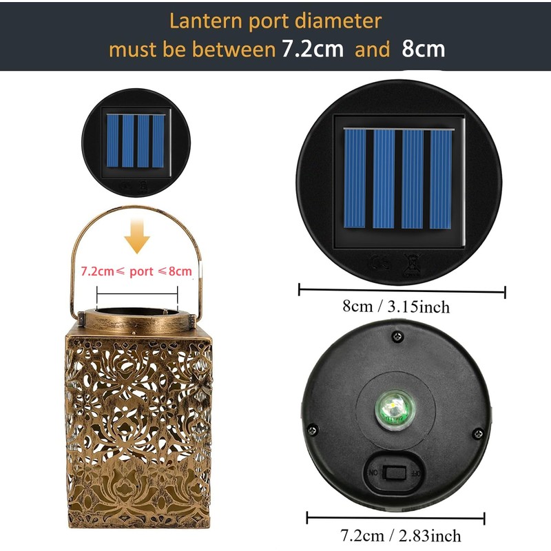 ULEMONDEE Replacement Solar Panel Perfect for Outdoor Lantern Lights Garden