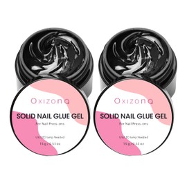 Oxizona Solid Nail Glue Gel for Press On Nails Acrylic Nail Tips, Fake Nails, Hard Gel Glue for False Nails DIY at Home 15ML UV-Cured 2 pcs