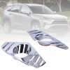 Pair Chrome Front Fog Light Cover Lamp Trims Paste Mounting