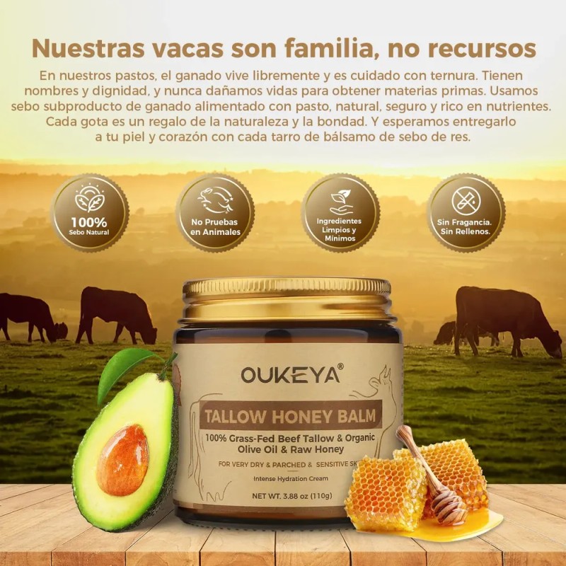 Crema Facial Con Manteca De Res Y Miel 100% Natural