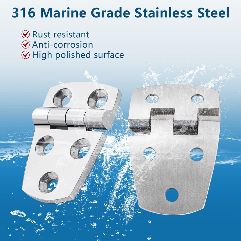 316 Stainless Steel Boat Hatch Hinges,1-1/2inchx 2-1/4inch (57 X 38