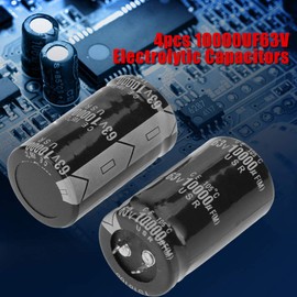 Plyisty Electrolytic Capacitor, 4 Pieces, 30 x 50 mm, Audio, 10000uF, 63 V, Aluminium, Electrolyte Capacitor, 10000uF, 63 V Audio Electrolytic Capacitor