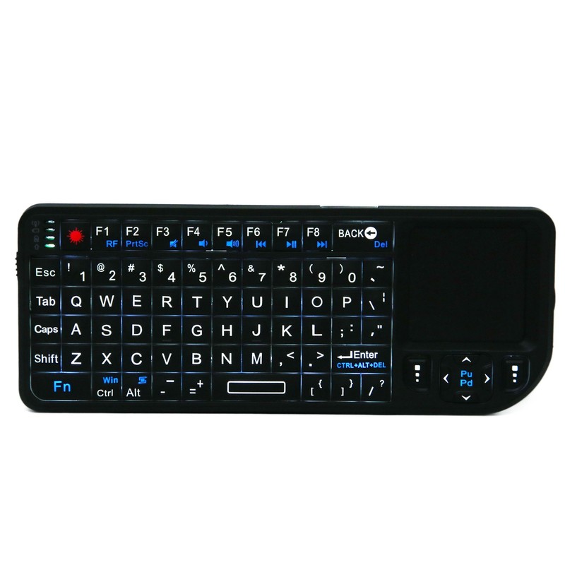 Mini Keyboard 2.4G Wireless Backlit Integrated Design Inbuilt Rechargeable Battery