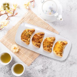 4 Pack Plastic Serving Trays for Party - White Serving Tray 10 by 5.5 in - Heavy Duty Dessert Trays for Food - Rectangular Party Serving Trays - Premium Party Trays - White Platters