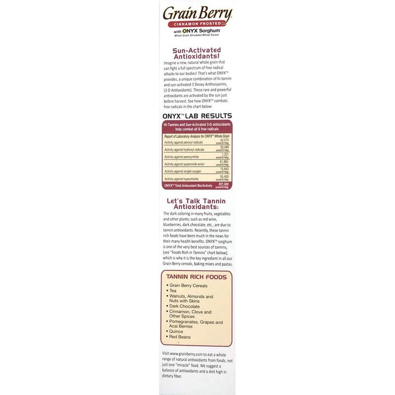 Grain.Berry Cereal - Cinnamon Frosted Wheat Cereal with ONYX Sorghum