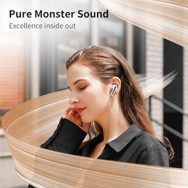 Monster N-Lite 203 AirLinks Audífonos Inalámbricos, Auriculares Bluetooth 5.3, Sonido Estéreo de Alta Fidelidad, Llamada Clara, 30H de Reproducción, I