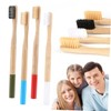KOMBIUDA Bamboo Toothbrushes 4pcs Set Soft Bristles Wooden Handles Perfect