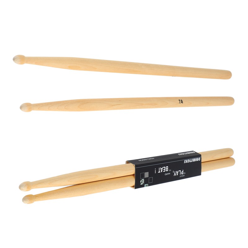 12 Pairs 7A Drumstick Maple Wood Oval Tip Anti Slip