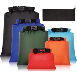 Paquete de 6 bolsas secas impermeables, saco seco definitivo, sacos secos ligeros para exteriores, bolsa seca multicolor para kayak, senderismo, rafting, navegación, camping, natación
