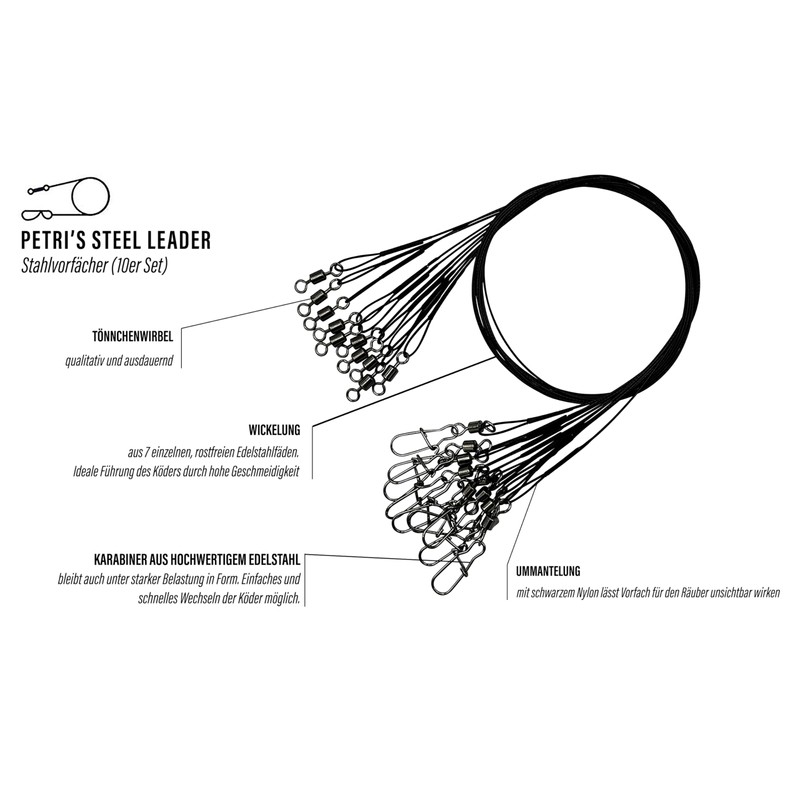 Petri's Catch Steel Leader 55 cm 8 kg
