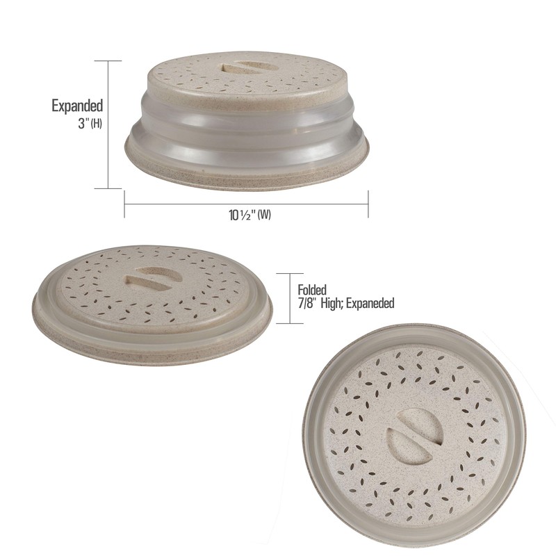 Handy Gourmet Beige Eco-Collapsible Splatter Shield-Keeps Microwave Clean (JB8448BGE)