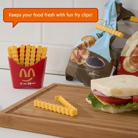SUADEN 11 French Fries Clips with Magnetic Plastic Box | Cute Bag Clips Always Be at Hand | Fun Useful White Elephant Gifts or Stoking Stuffers for Men and Women