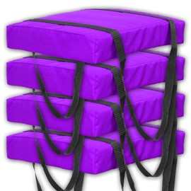 Bradley 4 Pack Type IV Boat Cushion USCG Approved Throwable Flotation Device; Coast Guard Approved Throw Preserver with Foam Cushion; throwable Boat Safety Device Purple
