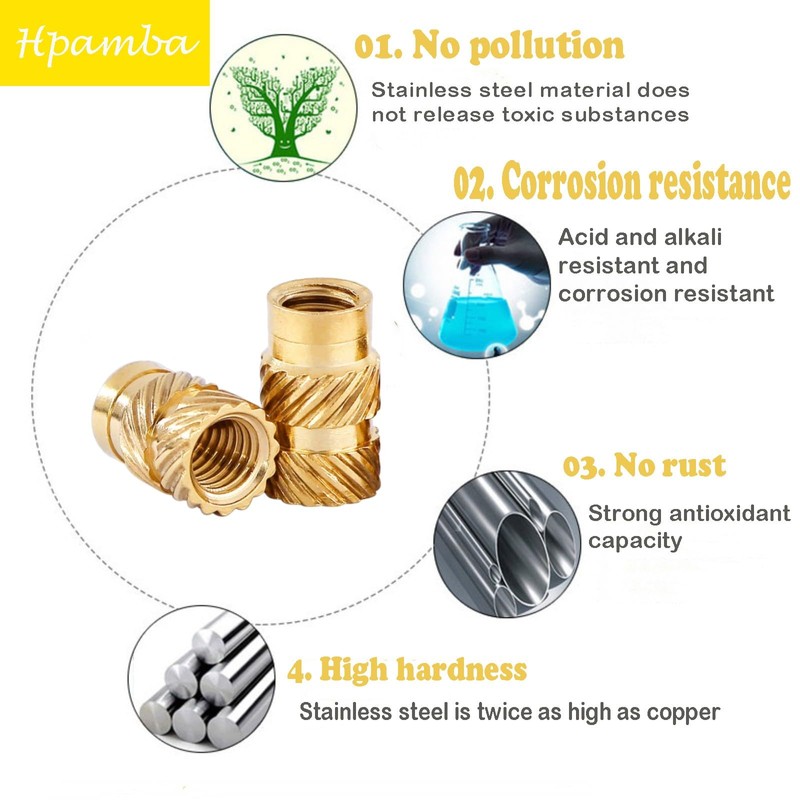 Threaded Insert Embedding Nuts Thread Insert Threaded Bushings Brass Embedding
