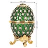 Egg Trinket Box Zinc Alloy Sparkling Rhinestone Exquisite Elegant Metal