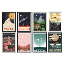the lazy panda card company Set of 8 A4 Space Posters - Great Present for Astronauts!