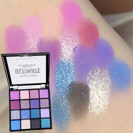 Xumann Purple Blue Eyeshadow Palette, 16Color Long Lasting Waterproof Eye Shadow Pallets for Women Make up