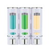 MEKOTRIN Soap Dispenser, 3 Chamber Shampoo and Conditioner Dispenser, Refillable