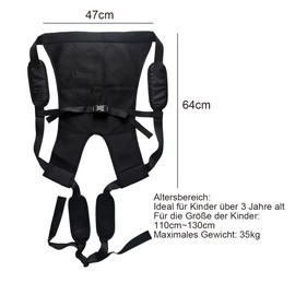 Black Children's Sling Children's Back Carrier Hiking Backpack Belt Child Lift Sling for Transfer to Wheelchair Car Vehicle Bed Chair Baby Sling