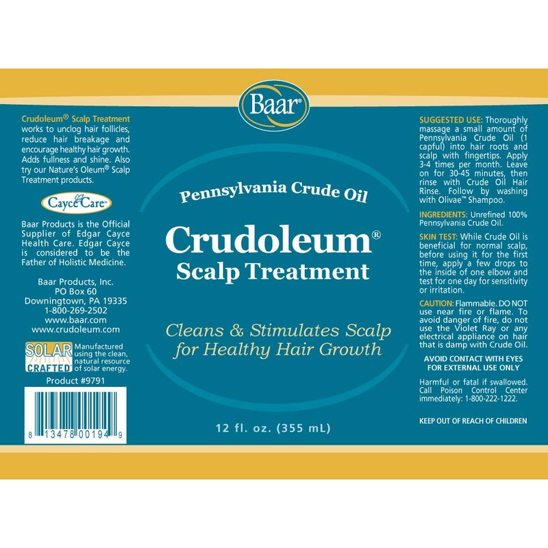 Crudoleum Scalp Treatment, Pennsylvania Crude Oil, 12 oz.