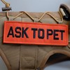 FITZNORA Embroidered Ask to Pet Patches, 2 Pack Clear Sign