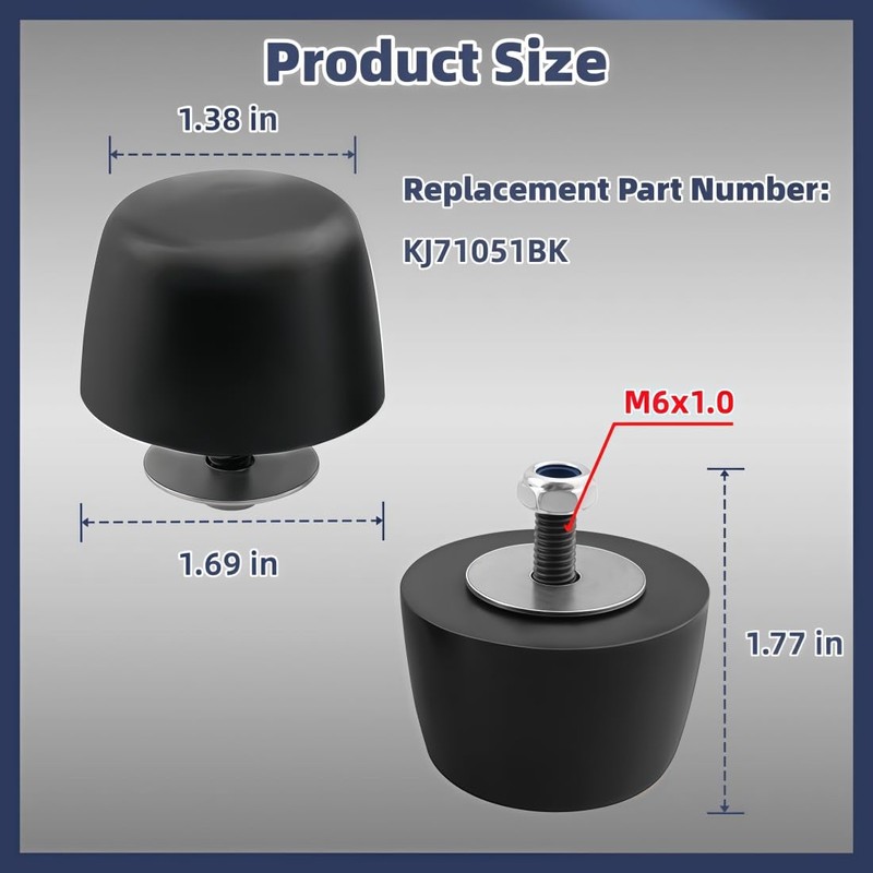 4Pcs Black Rubber Bumper Cushion Hood Bump Stop Fit for