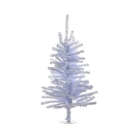 Kurt S. Adler Silver Tinsel Miniature 18 Inch Christmas Tree with 140 Tips and Base New Mini
