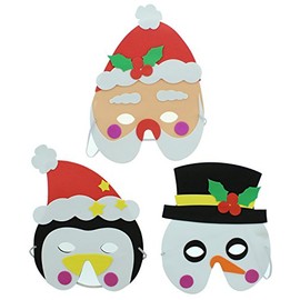 Zac's Alter Ego Pack of 12 Assorted Christmas Foam Masks for Children