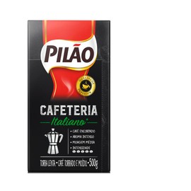Café Pilón Cafeteria Italiano, 17.6 oz (500 g), Brazilian Regular Coffee, Ground Beans, Medium Roast, Medium Grind, Vacuum Pack, Café Pilão Cafeteria Italiano
