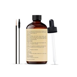 Botanic Hearth Aceite De Ricino | Certificado Usda Orgánico | 100% Puro Y Sin Hexano | Prensado En Frío | Crecimiento Para Pestañas, Cejas, Cabello | Con Cepillo Para Cejas Y Pestañas | (Bot