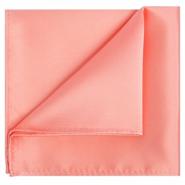 KissTies 1PC/6PCS Satin Pocket Square Wedding Party Solid Handkerchief + Gift Box, Peach X 1, One Size
