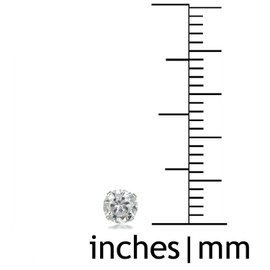 4MM Classic Brilliant Round Cut Cubic Zirconia (CZ) Sterling Silver Solitaire Stud Earrings/Ear Studs for Women Ladies Girls - Birthstone Earrings - ONYX BLACK. 4-BLCK