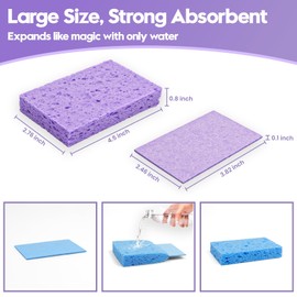 Phafaloop 18 Pack Compressed Cellulose Sponges, 6 Color Assorted Kitchen Cleaning Sponges, Natural Wood Pulp, Scratch-Free, Durable & Reusable, Multipurpose Household & Dishwasher Safe